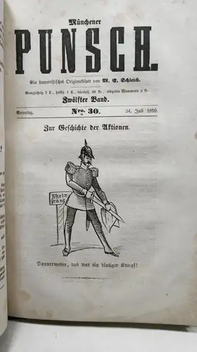 E418/ Münchener Punsch, humoristisches Originalblatt  A Schleich, Bertram