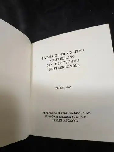 E382/ Katalog der Zweiten Ausstellung des Deutschen Künstlerbundes 1905