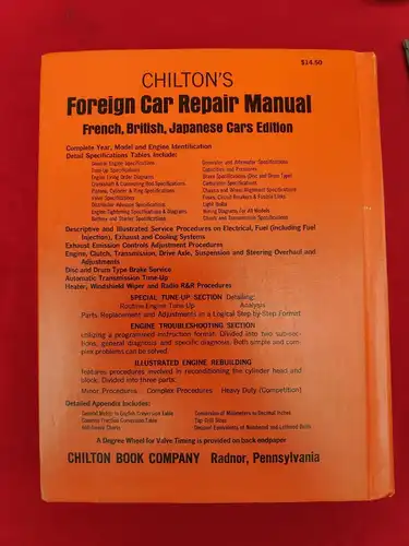 E240/ chiltons foreign car repair manual french British japanese cars