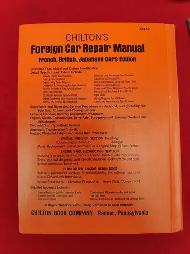 E240/ chiltons foreign car repair manual french British japanese cars 