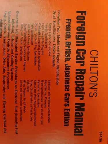 E240/ chiltons foreign car repair manual french British japanese cars 