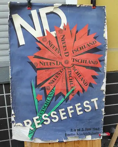 E46/ DDR Plakat 1962 Neues Deutschland Pressefest