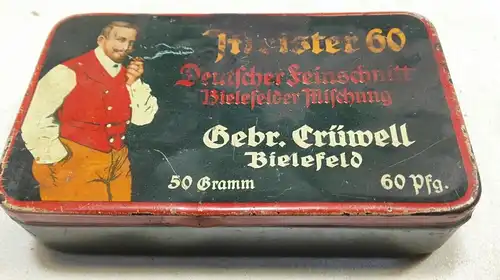 E997/ alte Blechdose Crüwell 60 Pfg