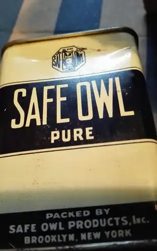 E936/ Safe Owl Blechdosen tin ungeöffnet Werbedosen 
