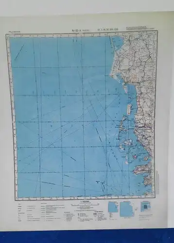 E929/ topografische Karte DDR vertrauliche Verschlusssache N-32-A Esbjerg