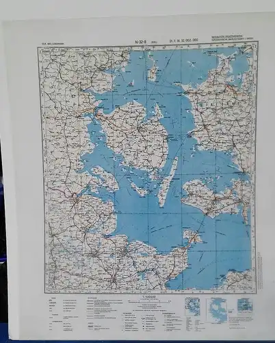 E928/ topografische Karte DDR vertrauliche Verschlusssache N-32-B Kiel