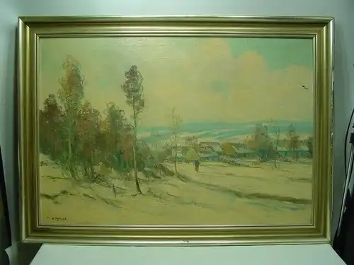 GC6/ Ölbild Winterlandschaft a.Petricek