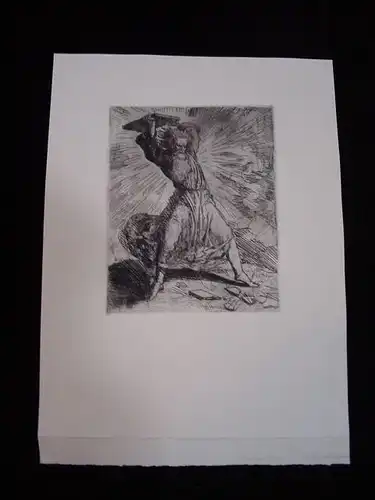 GB303/ Orig. Radierung "Moses am Sinaé" Orth; München