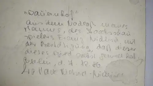  G269/ Aquarell Bauernhof vom Staatsschauspieler  Widmung 
