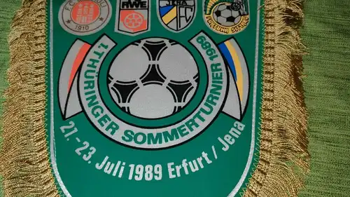 E801/ Alter DDR Wimpel Fußball Juli1989 Carl Zeiss Jena F.C. St.Pauli