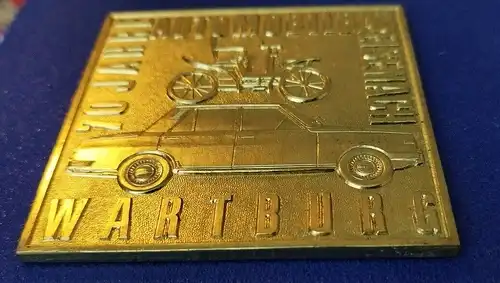 E800/ Plakette  Medaille  70 Jahre Automobilbau 900 Jahre Wartburg 1967 DDR
