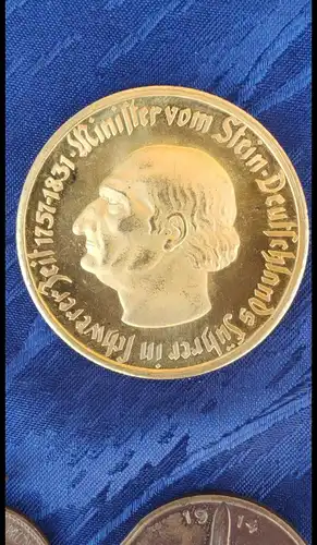 F799/ PROVINZ WESTFALEN: 10 000 Mark 1923 "VOM STEIN" und weitere Medaillen