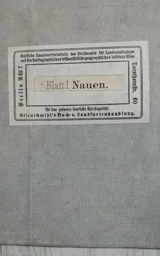 F152/ Landkarte Berlin Blatt 1 Militärkarte Nauen Landesaufnahme 