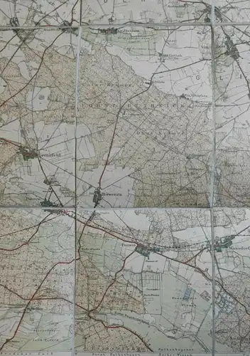 F152/ Landkarte Berlin Blatt 1 Militärkarte Nauen Landesaufnahme