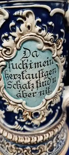 G308/ Alter Krug mit Zinndeckel 