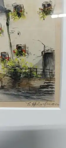 G316/ Beilstein an der Mosel Deutschland Aquarell signiert 