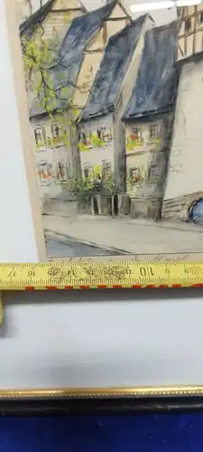 G316/ Beilstein an der Mosel Deutschland Aquarell signiert 