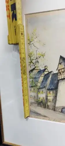 G316/ Beilstein an der Mosel Deutschland Aquarell signiert 