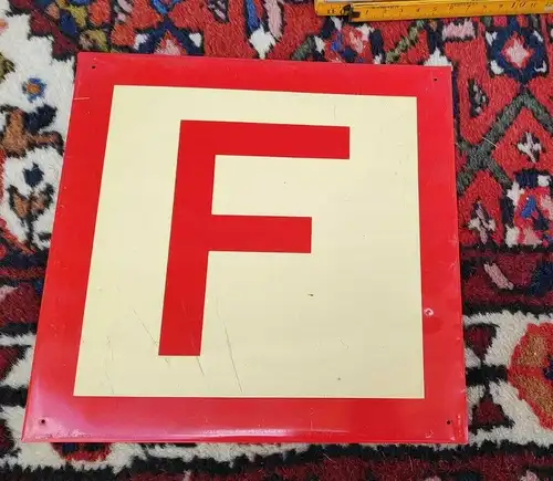 F727/ Blechschild alt Feuermelder