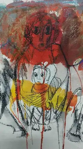 G329/ Gemälde Moderne Kunst Ursula Storm auf Büttenpapier