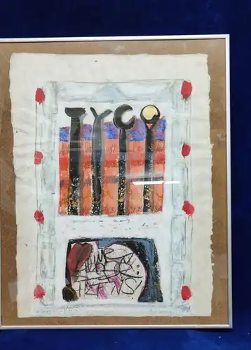 G315/ Gemälde Moderne Kunst Ursula Storm auf Büttenpapier 