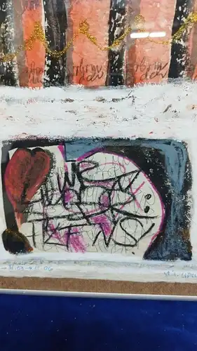 G315/ Gemälde Moderne Kunst Ursula Storm auf Büttenpapier 