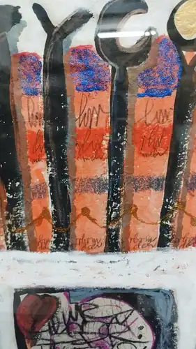 G315/ Gemälde Moderne Kunst Ursula Storm auf Büttenpapier 