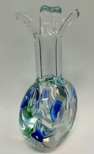 G337/ Jaroslav Svoboda Design Vase Glasvase mit Lufteinschlüssen 29 x 17 x 9 cm