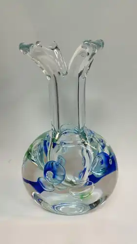 G337/ Jaroslav Svoboda Design Vase Glasvase mit Lufteinschlüssen 29 x 17 x 9 cm