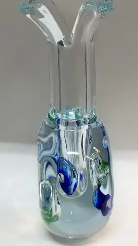 G337/ Jaroslav Svoboda Design Vase Glasvase mit Lufteinschlüssen 29 x 17 x 9 cm