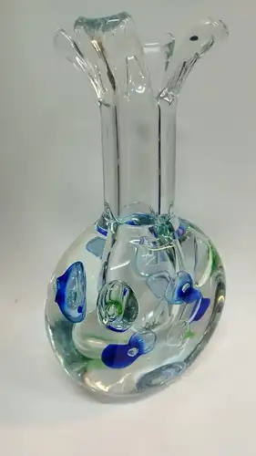 G337/ Jaroslav Svoboda Design Vase Glasvase mit Lufteinschlüssen 29 x 17 x 9 cm