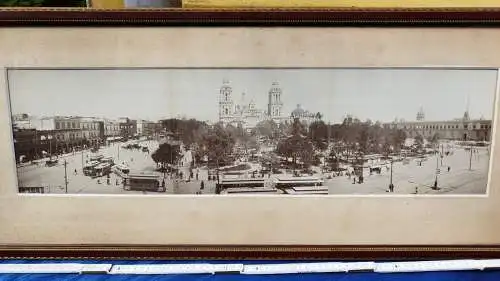 G359/ Alte Stadtansicht Panorama Fotocollage Mexiko Stadt 3 Fotos 20er Jahre