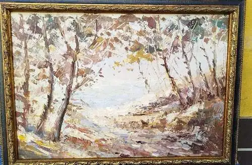 G389/ Interessantes Gemälde Studie Landschaft am Meer 