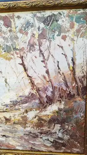 G389/ Interessantes Gemälde Studie Landschaft am Meer 