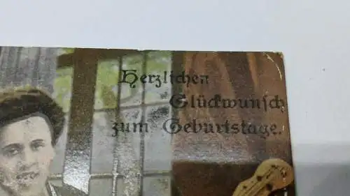 E801/ antike Geburtstagskarte Glückwunschkarte 