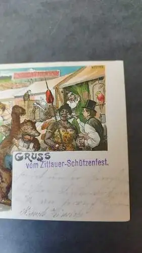 Ansichtskarte Litho Gruß vom Zittauer Schützenfest