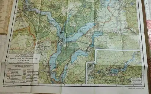 F127/ Historische Wanderkarte vom Wald- und Seengebiet südöstlich Berlins