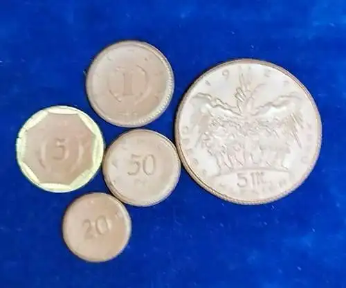 G488/ 5 Mark Notgeld 1921 Porzellan Meissen Oberschlesien und Sachsen Kleingeld 