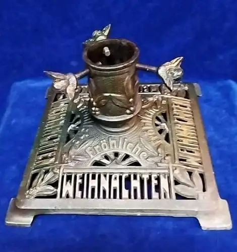 G511/ Alter Baumständer Gusseisen  Fröhliche Weihnachten Christbaumständer 