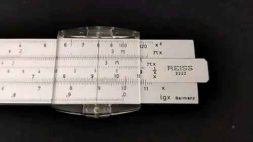 G515g/ alter REISS 3223 Progress Rechenschieber  Aluminium 