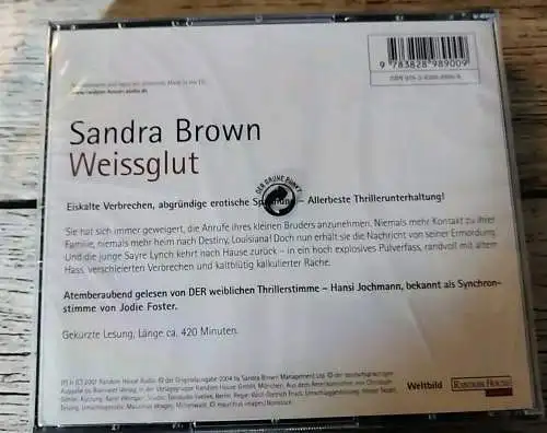 Hörbuch - Weissglut - Sandra Brown Originalverpackung