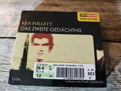 - Ken Follett - Das Zweite Gedächtnis Originalverpackung