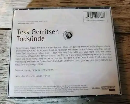 Todsünde von Gerritsen, Tess | Hörbuch Originalverpackung