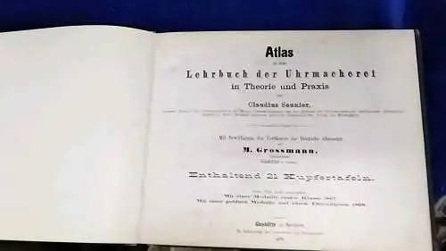 G529/ Atlas zu dem Lehrbuch der Uhrmacherei in Theorie und Praxis von 1879