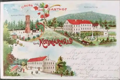 Alte Ansichtskarte Gruß vom Gasthof zum Kottmarwald