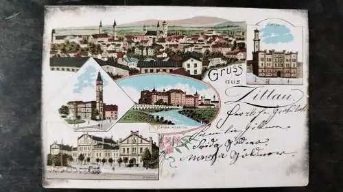 Alte Ansichtskarte Gruß aus Zittau um 1904 