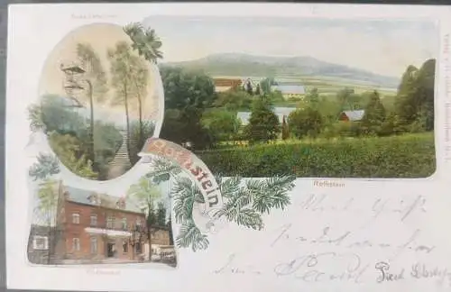 Alte Ansichtskarte Lithographie vom Rothstein Aussichtsturm Restaurant 