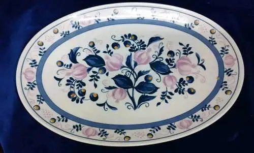 G596/ 2 Stück Seltmann Weiden Friederike Brixen Servierplatte blau rosa 31 cm 