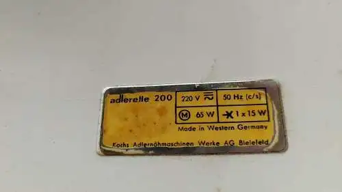 G357/ ADLERETTE 200 Nähmaschine, Antik Retro Vintage. Ersatzteilspender. 