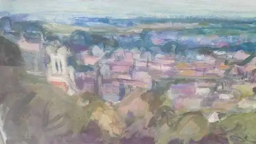 F592/  CRIMMITSCHAU Aquarell von Berliner Malerin